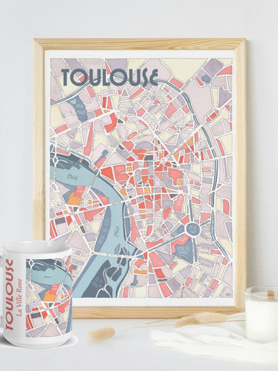 Affiche Plan de Toulouse